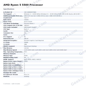 AMD Ryzen 5 5500 Processor