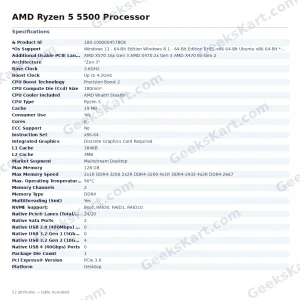 AMD Ryzen 5 5500 Processor