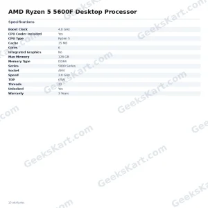 AMD Ryzen 5 5600F Desktop Processor