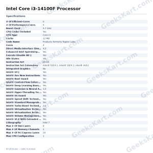 Intel Core i3-14100F Processor