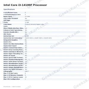 Intel Core i3-14100F Processor