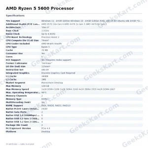 AMD Ryzen 5 5600 Processor
