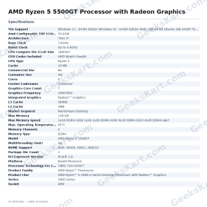 AMD Ryzen 5 5500GT Processor with Radeon Graphics