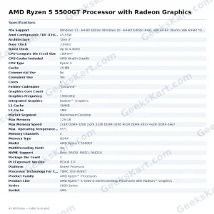 AMD Ryzen 5 5500GT Processor with Radeon Graphics