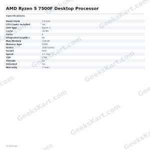 AMD Ryzen 5 7500F Desktop Processor