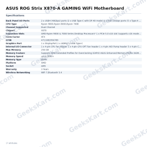 ASUS ROG Strix X870-A Gaming WiFi Motherboard (AM5, DDR5, ATX)