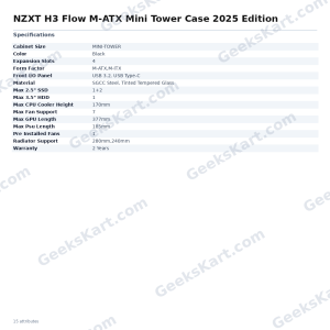 NZXT H3 Flow M-ATX Mini Tower Case 2025 Editi
