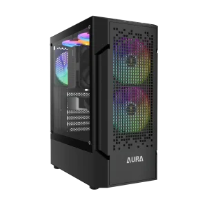 GAMDIAS Aura GC7 ATX Mid Tower ARGB Cabinet ( Black )