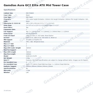 Gamdias Aura GC2 Elite ATX Mid Tower Case