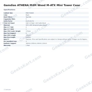 Gamdias ATHENA M4M Wood M-ATX Mini Tower Case