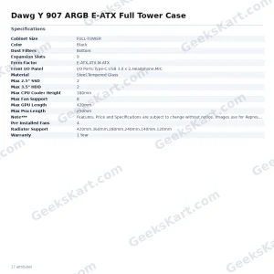 Dawg Y 907 ARGB E-ATX Full Tower Case