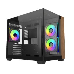 COOLER MASTER Elite 481 Wood ARGB MATX Mini Tower Cabinet ( Black )