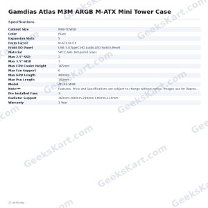 Gamdias Atlas M3M ARGB M-ATX Mini Tower Case