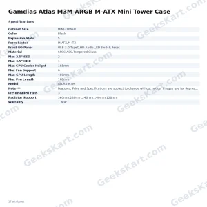Gamdias Atlas M3M ARGB M-ATX Mini Tower Case
