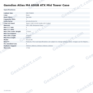 Gamdias Atlas M4 ARGB ATX Mid Tower Case