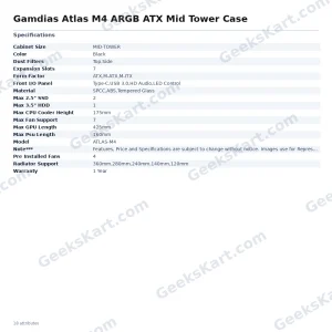Gamdias Atlas M4 ARGB ATX Mid Tower Case