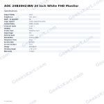 AOC 24B30H2/BW 24 Inch White FHD Monitor