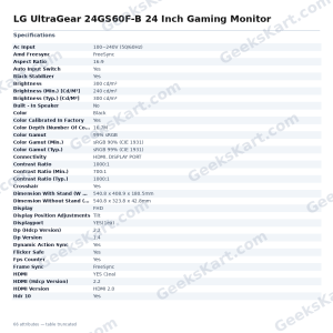 LG UltraGear 24GS60F-B 24 Inch Gaming Monitor