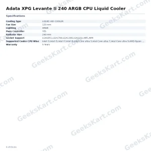 Adata XPG Levante II 240 ARGB CPU Liquid Cooler