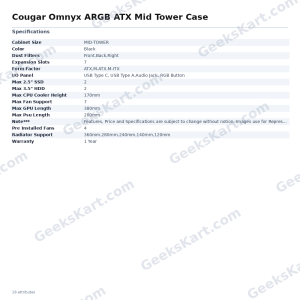 Cougar OmnyX ARGB ATX Mid Tower Case with Quad 160mm PWM Fans