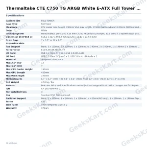 Thermaltake CTE C750 TG ARGB White E-ATX Full Tower Case