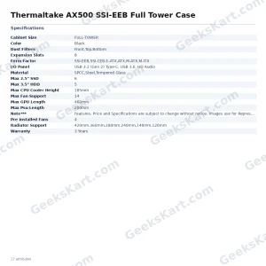 Thermaltake AX500 SSI-EEB Full Tower Case – Dual 420mm Radiator Support & 14-Fan Capacity