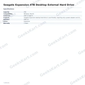 Seagate Expansion 4TB Desktop External Hard Drive (STKP4000400)