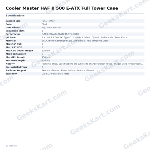 Cooler Master HAF II 500 E-ATX Full Tower Case with Mighty40 Fan System