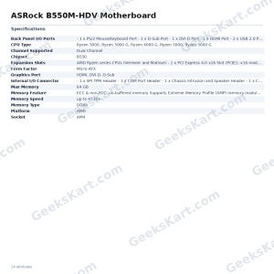 ASRock B550M-HDV AM4 Micro-ATX Motherboard (B550 Chipset, DDR4)