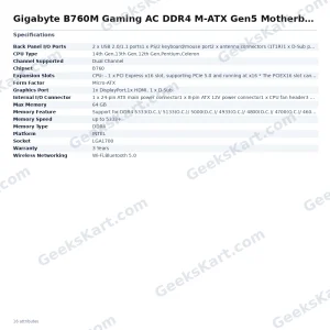 Gigabyte B760M Gaming AC DDR4 M-ATX Gen5 Motherboard