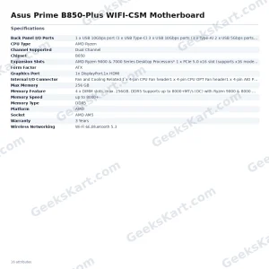 Asus Prime B850-Plus WIFI-CSM Motherboard