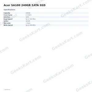 Acer SA100 240GB SATA SSD