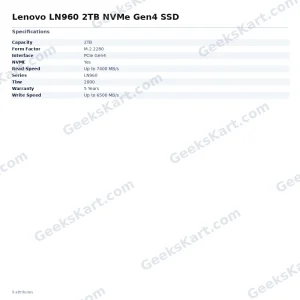 Lenovo LN960 2TB NVMe Gen4 SSD