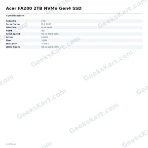 Acer FA200 2TB NVMe Gen4 SSD