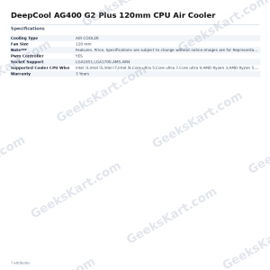 DeepCool AG400 G2 Plus 120mm CPU Air Cooler