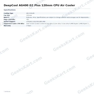 DeepCool AG400 G2 Plus 120mm CPU Air Cooler