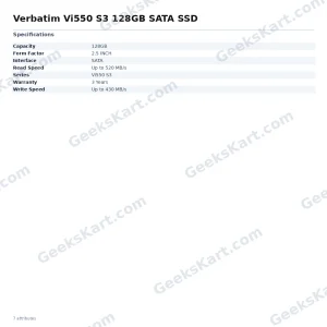 Verbatim Vi550 S3 128GB SATA SSD