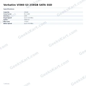 Verbatim Vi560 S3 256GB SATA SSD