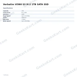 Verbatim Vi560 S3 M.2 1TB SATA SSD