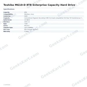 Toshiba MG10-D 8TB Enterprise Capacity Hard Drive
