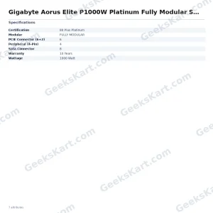 Gigabyte Aorus Elite P1000W Platinum Fully Modular Smps