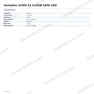 Verbatim Vi550 S3 512GB SATA SSD