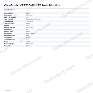 ViewSonic VA2215-MH 22 Inch Monitor
