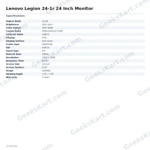 Lenovo Legion 24-1r 24 Inch Monitor