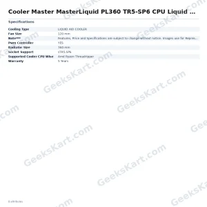 Cooler Master MasterLiquid PL360 TR5-SP6 CPU Liquid Cooler