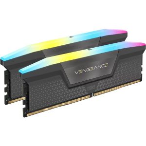 Corsair Vengeance RGB Grey 64GB (2×32GB) DDR5-5600 MHz CL36 Dual-Channel Memory Kit
