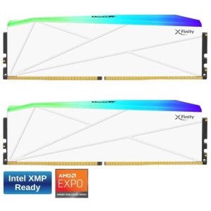 V-COLOR Manta XFinity RGB DDR5 64GB (32GBx2) 6000MHz XMP 3.0 & AMD EXPO CL30 — White