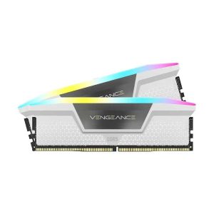 Corsair Vengeance RGB 64GB (2×32GB) DDR5 5600MHz CL40 Desktop RAM – White