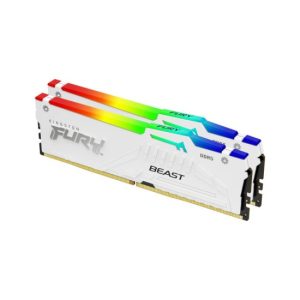 Kingston Fury Beast RGB 64GB (2×32GB) DDR5-6000 CL30 White RAM Kit