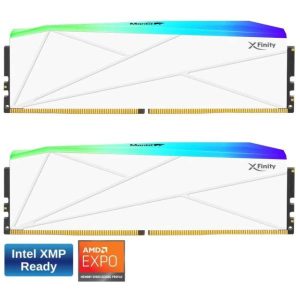 V-COLOR Manta XFinity RGB DDR5 32GB (16GBx2) 6000MHz XMP 3.0 & AMD EXPO CL30 White